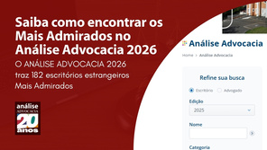 Saiba como encontrar os Mais Admirados no ANÁLISE ADVOCACIA 2026